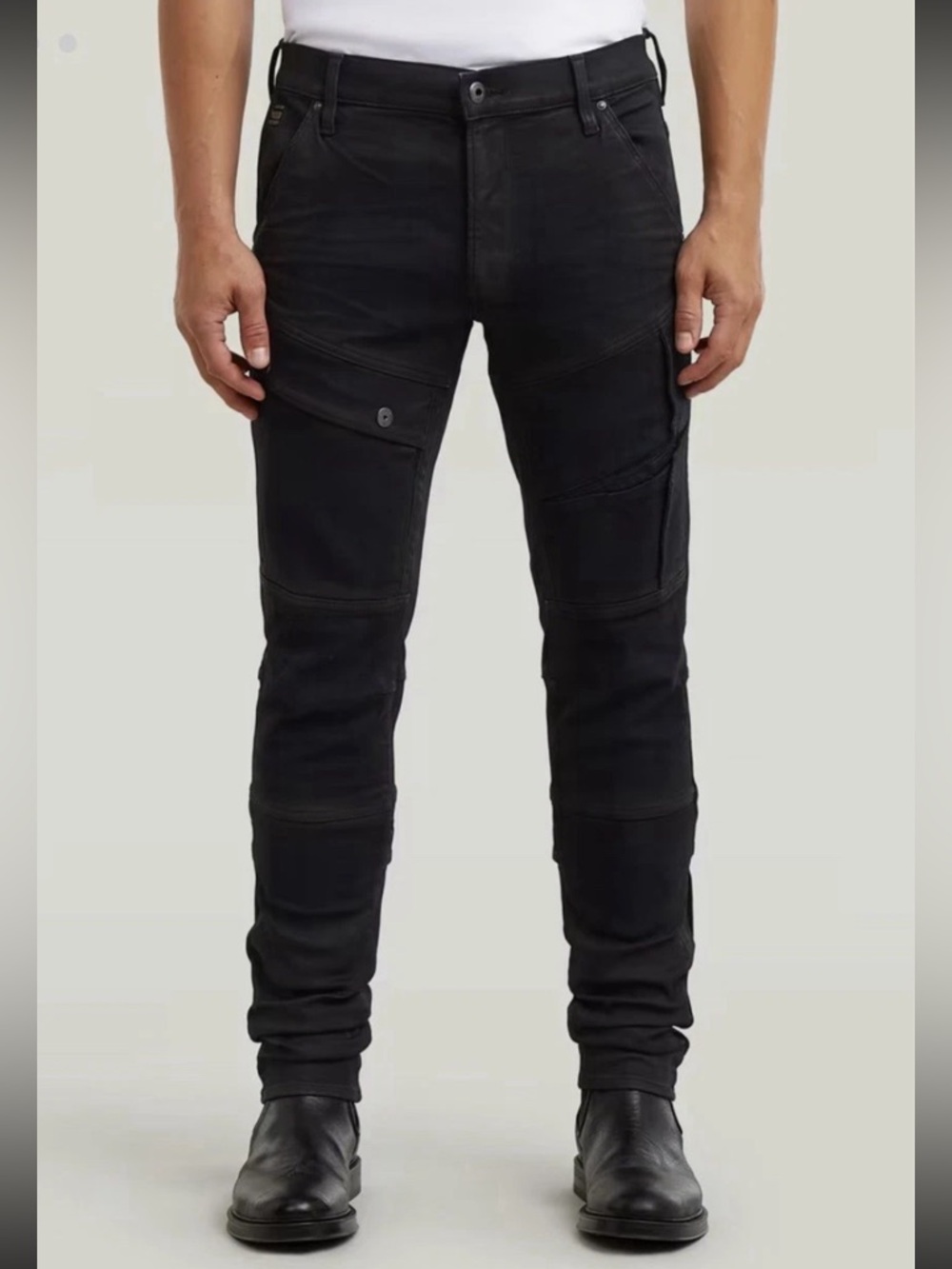 G-Star RAW Airblaze 3D Skinny Cargo Denim Jeans Super Stretch Black 36x32